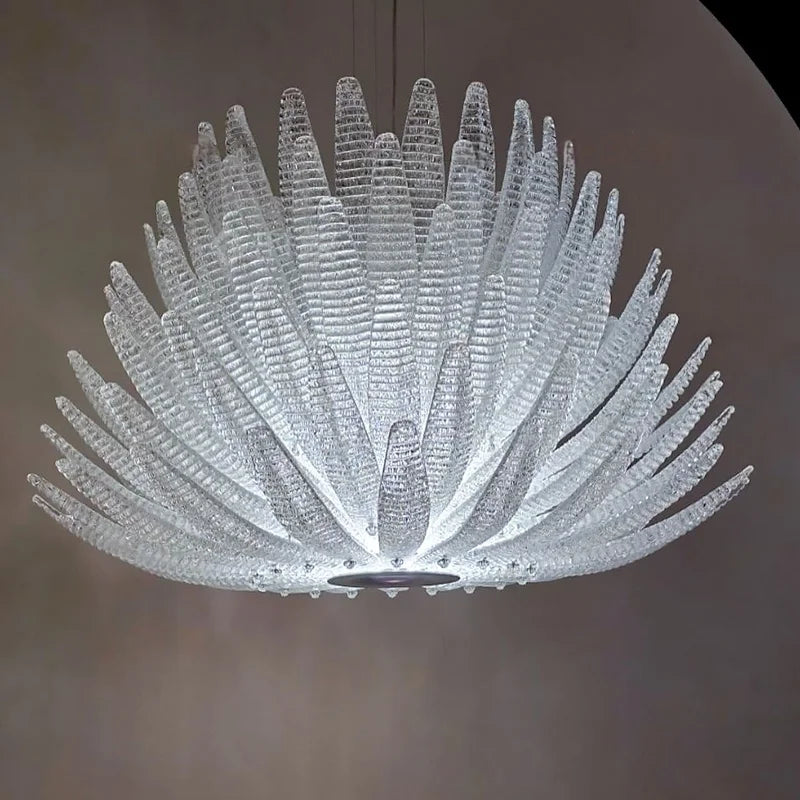 Afralia™ Gold Flower Murano Glass Chandelier - Vintage Style for Living Room, Bedroom, or Lobby