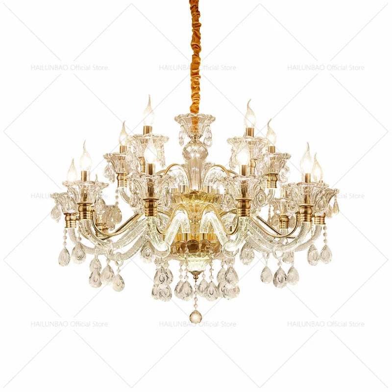 Afralia™ European Crystal Chandelier: Simple Fashion for Living, Dining, Bedroom & Villa