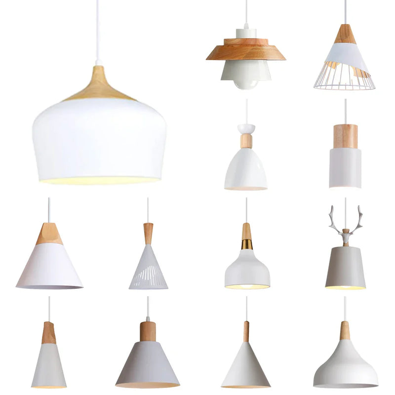 Afralia™ Loft Wood Pendant Light: Modern Nordic Kitchen Living Room Chandelier