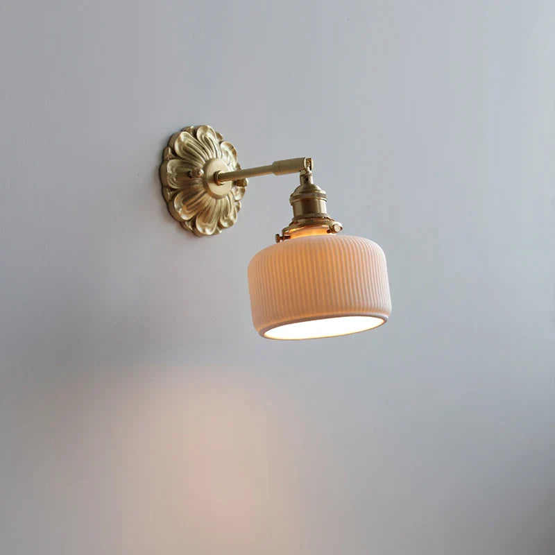 Afralia™ White Ceramic LED Wall Light for Living Room Bedroom Bathroom Nordic Design