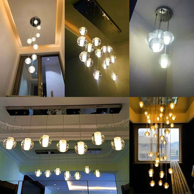 Afralia™ LED Crystal Chandelier: Elegant Staircase & Living Room Pendant Light