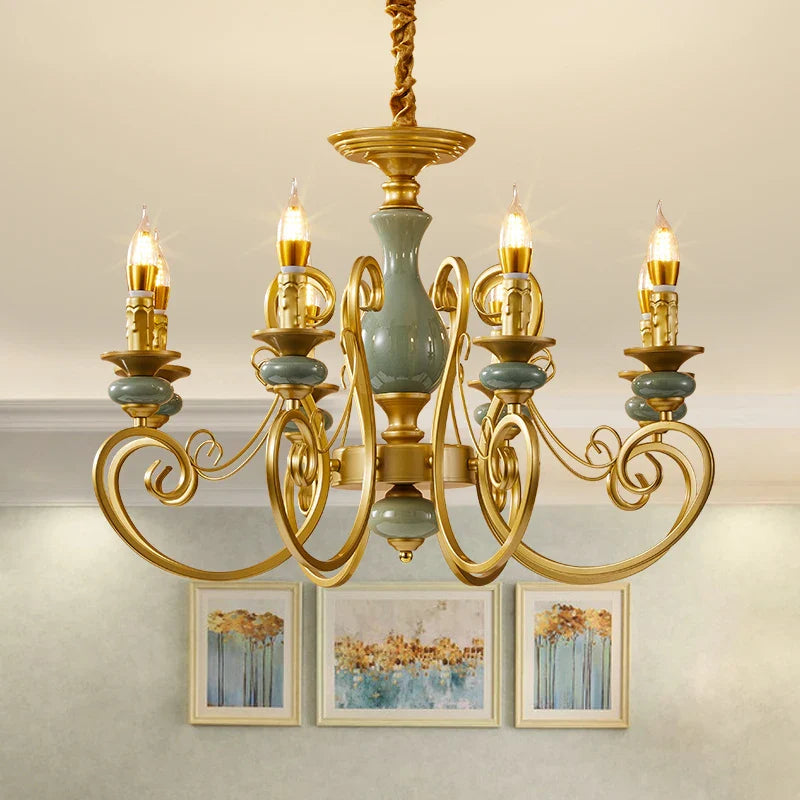 Afralia™ Retro Rustic Candle Pendant Light for Dining Bedroom Study Living Room