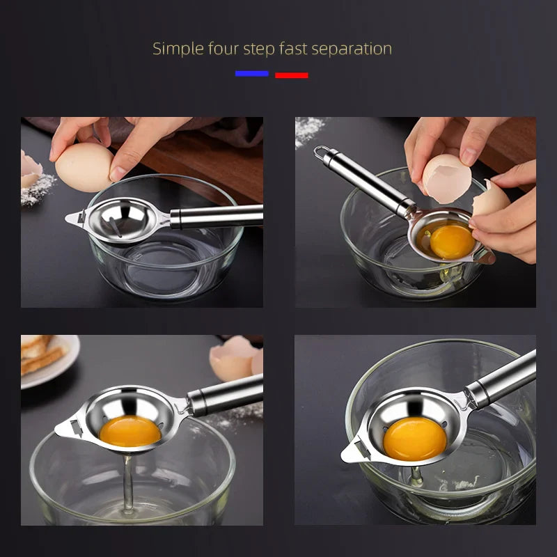 Afralia™ Egg White Separator Stainless Steel Yolk Filter Spoon Kitchen Divider