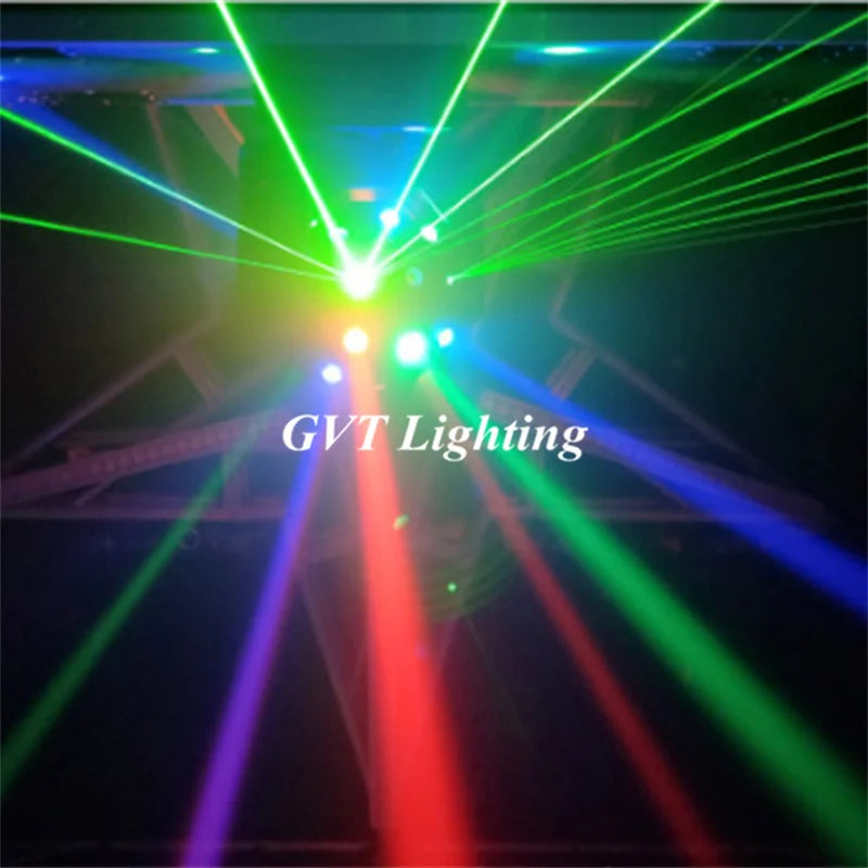 Afralia™ 16 Beam Strobe Red Green Laser LED Moving Head Light Disco Ball