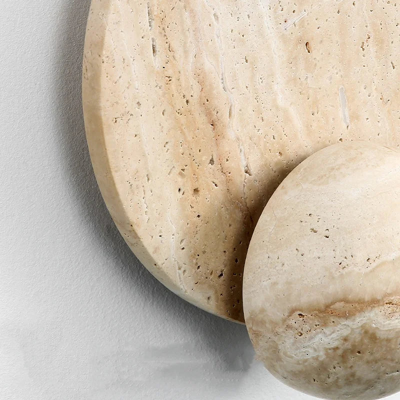 Afralia™ LED Wall Lights Yellow Travertine Interior Home Decor Bedside Lamp