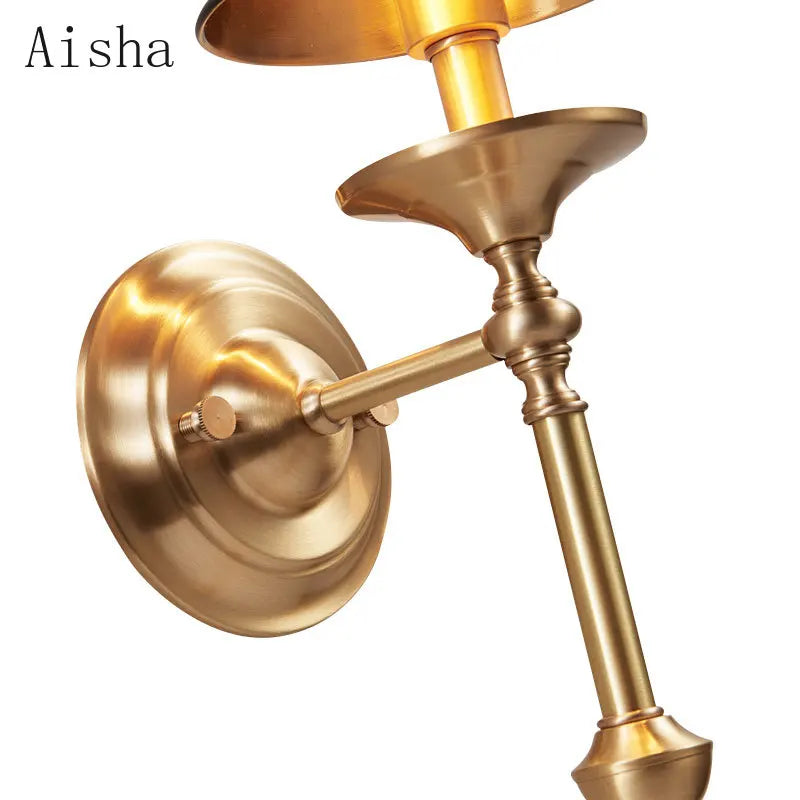 Afralia™ Black/Gold Wall Lamp: Luxury Living Room Bedroom Staircase Light