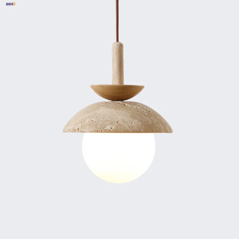 Afralia™ LED Pendant Light: Yellow Stone Wabi Sabi Nordic Modern Hanging Lamp
