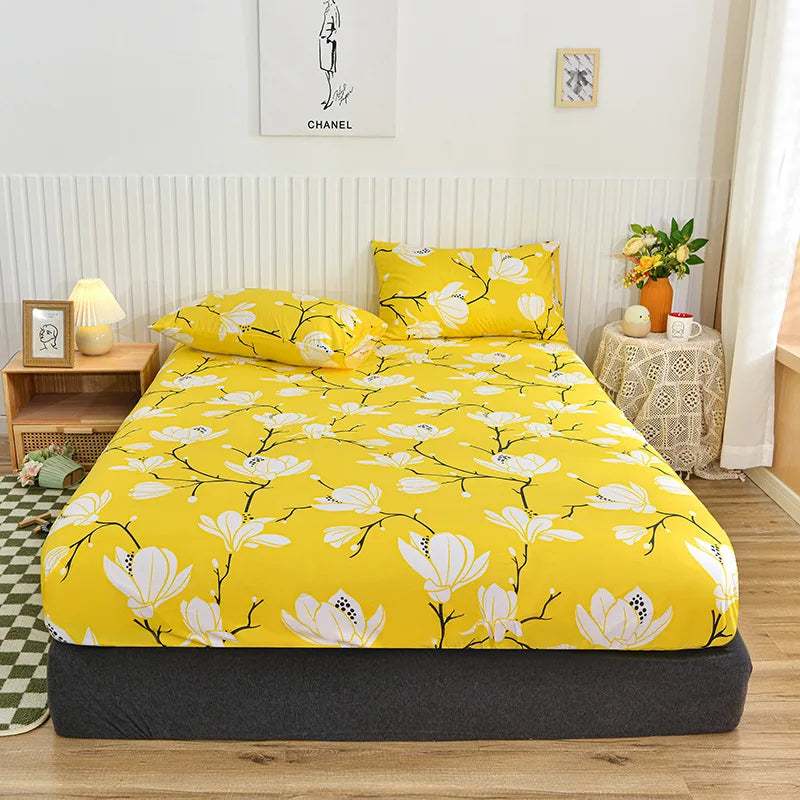 Afralia™ Ceramic Patterned Bedsheets Set with Bedspread & Pillowcases