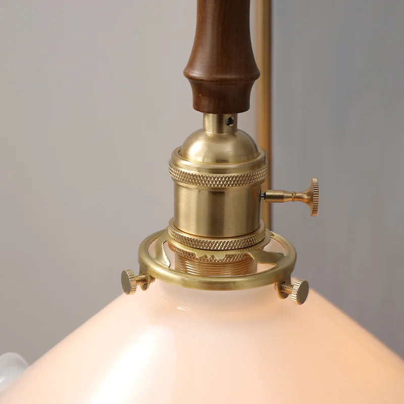 Afralia™ White Glass LED Hanging Light: Copper Nordic Pendant Lamps for Home Decor