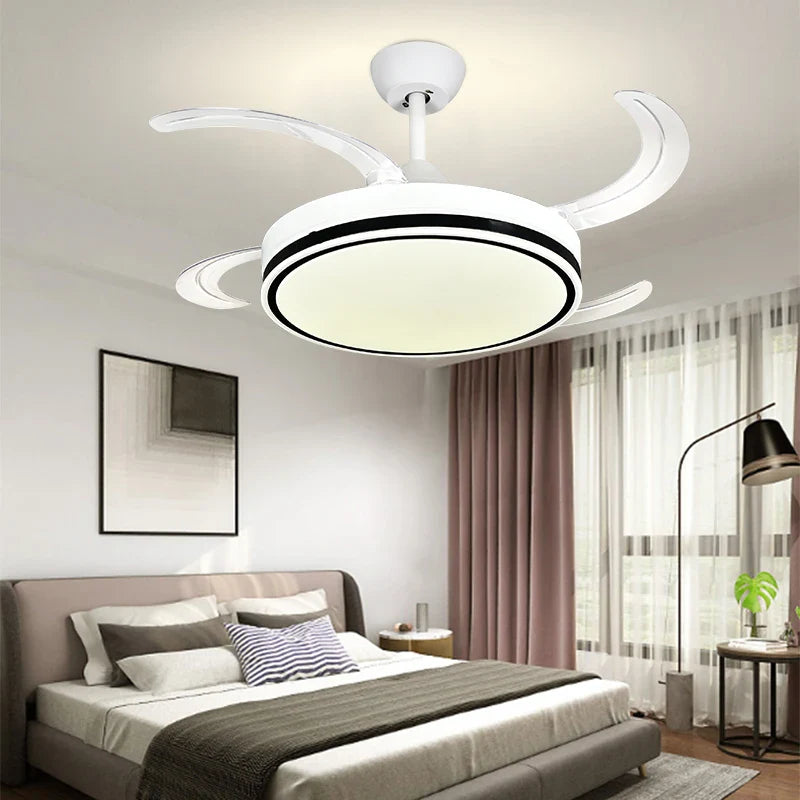 Afralia™ LED Invisible Fan Lamp Modern Ceiling Chandelier for Living Room Bedroom