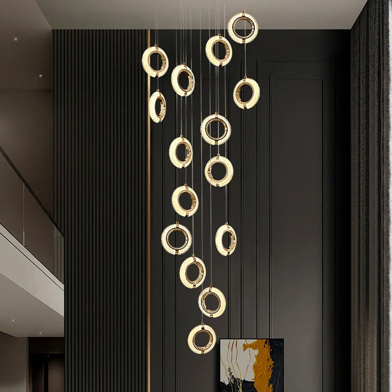 Afralia™ Modern Ring Chandelier for Living Room, Dining Room, Bedroom - Villa Attic Lighting