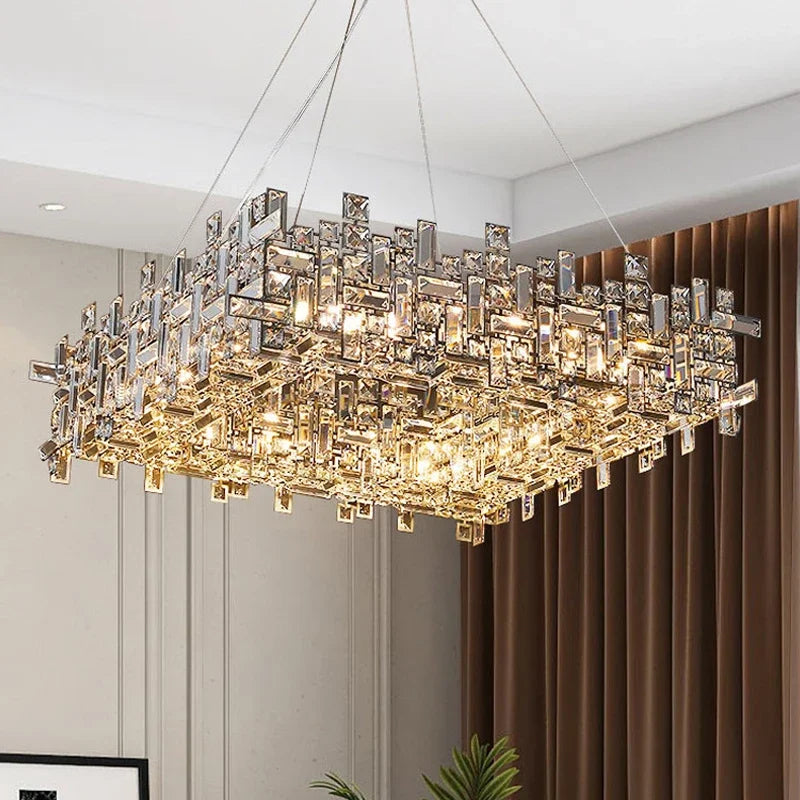 Afralia™ Chrome LED Crystal Chandelier for Sophisticated Home Lighting