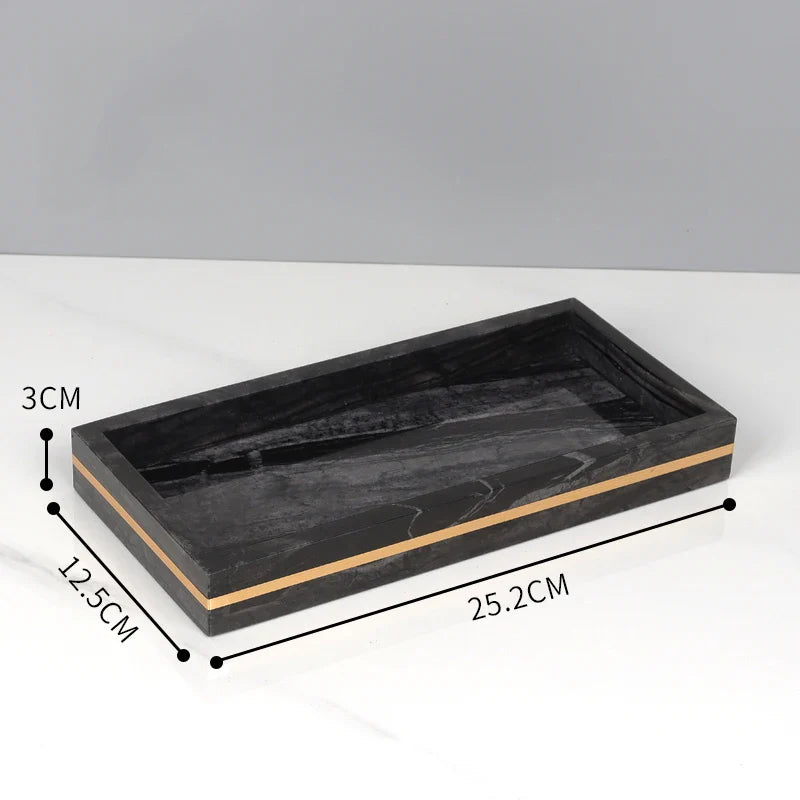 Afralia™ Black Marble Bathroom Accessories Set