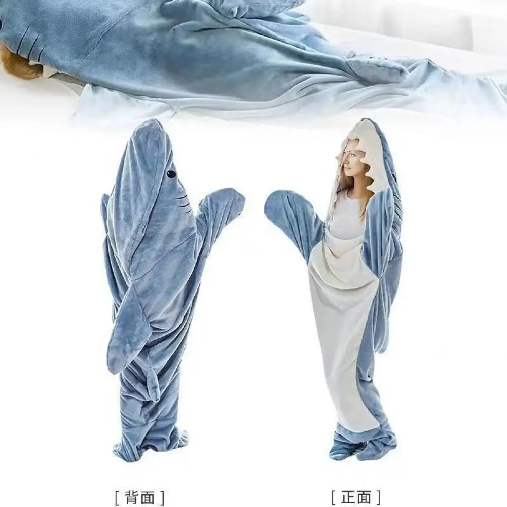 Afralia™ Shark Blanket Sleeping Bag Cosplay Onesies Costume Homewear Pajamas Blanket Office Nap