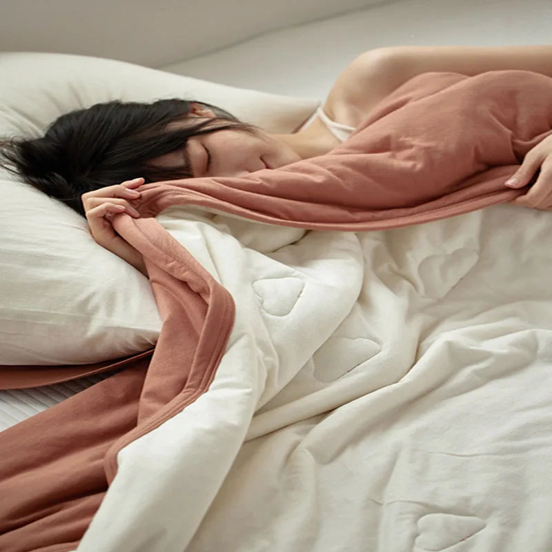 Afralia™ Cotton Summer Comforter: Cooling, Breathable Thin Blanket for Hot Sleepers