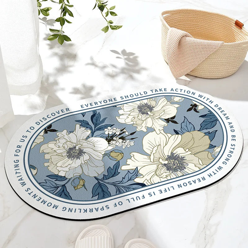 Afralia™ Velvet Bathroom Mat: Soft, Non-slip, Super Absorbent Bath Rug for Quick Drying