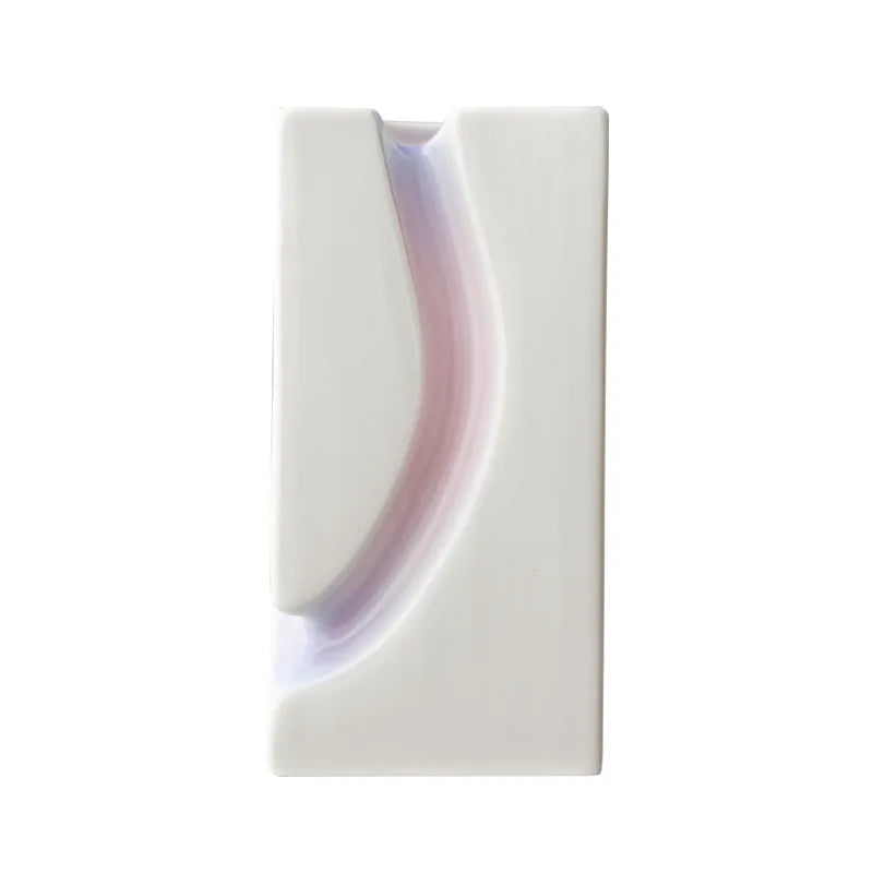 Afralia™ Purple Geometry Ceramic Flower Vase, Abstract Design for Stunning Floral Arrangements