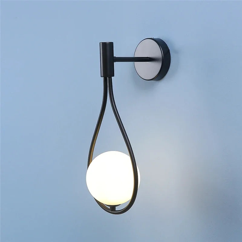 Afralia™ Metal Glass Ball Wall Lamp: Modern Nordic Design for Living Room, Bedroom, Aisle & Staircase