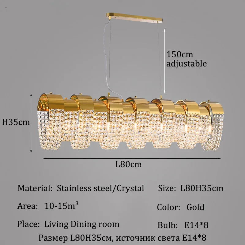Afralia™ Gold Crystal LED Chandelier Ceiling Light Fixture Luxe Home Decor Pendant