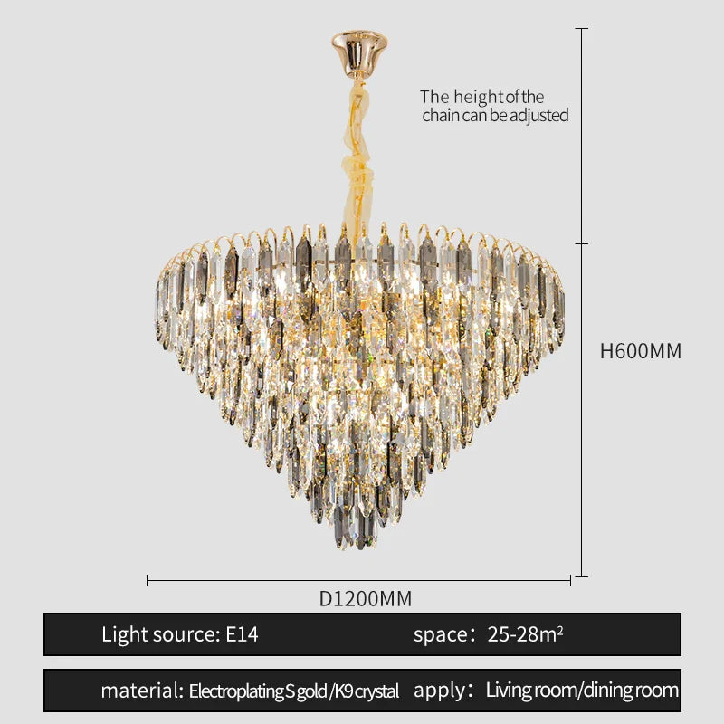 Afralia™ Crystal Chandelier: Modern Luxury Round Main Lamp for Living Room & Staircase