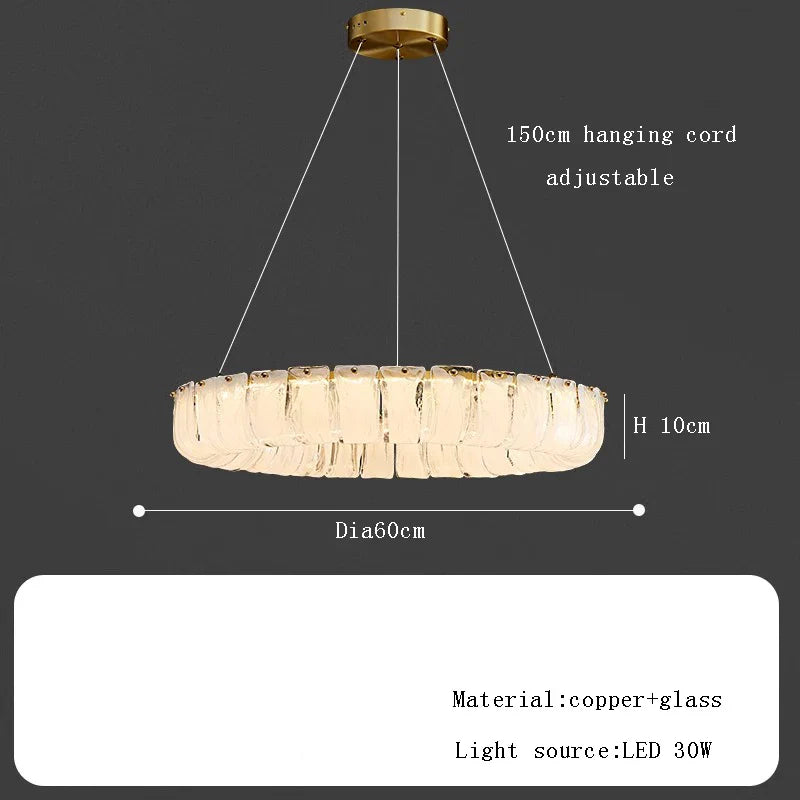 Afralia™ Cloudy Smokey Glass Pendant Lights with LED, Round Metal Ceiling Lamps for Luxe Home Decor