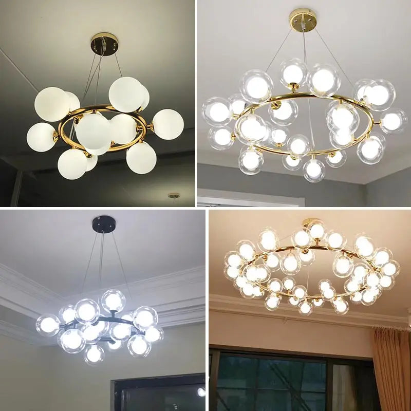 Afralia™ Gold LED Chandelier, Modern Pendant Light for Living Room, Kitchen, Bedroom, Dining Room