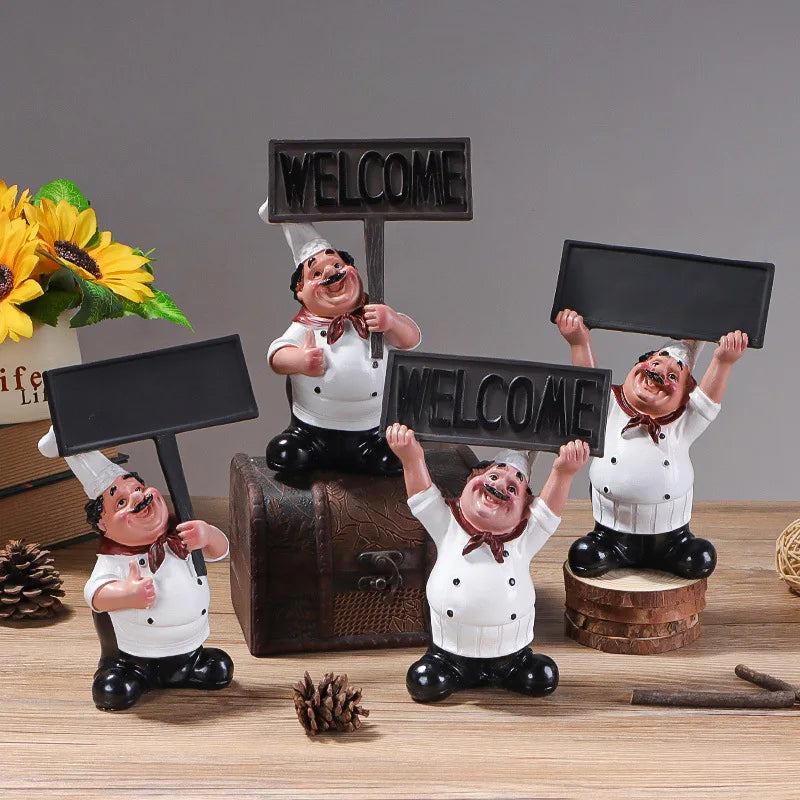 Afralia™ Chef Figure Paper Holder Sculpture for Kitchen Home Decor