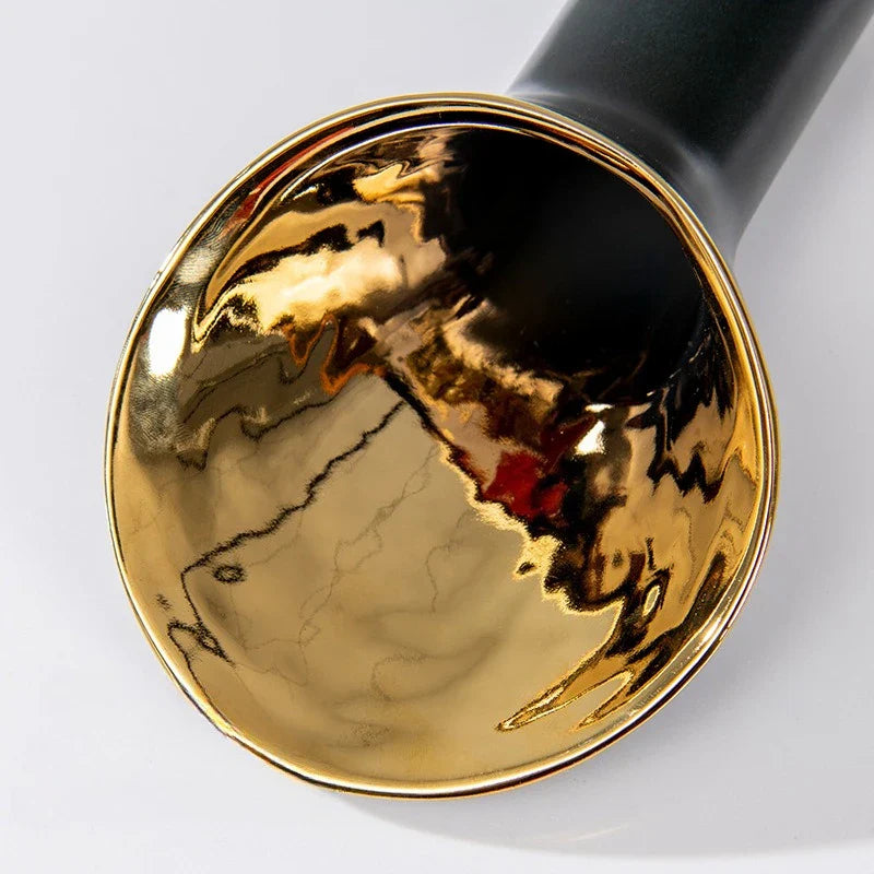 Afralia™ Golden Trumpet Ceramic Flower Vase Home Decoration Accessories