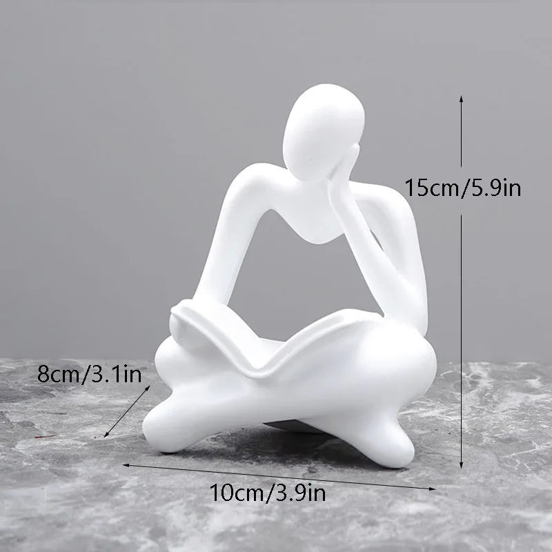 Nordic Abstract Reading Book Statue Resin Figurine Handmade Crafts Sculpture Afralia™