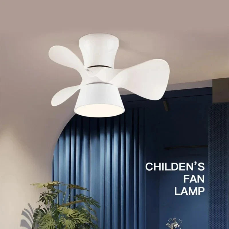 Afralia™ Colorful Macoron 22" Ceiling Fan Light, Smart Dimming DC Motor Remote Control
