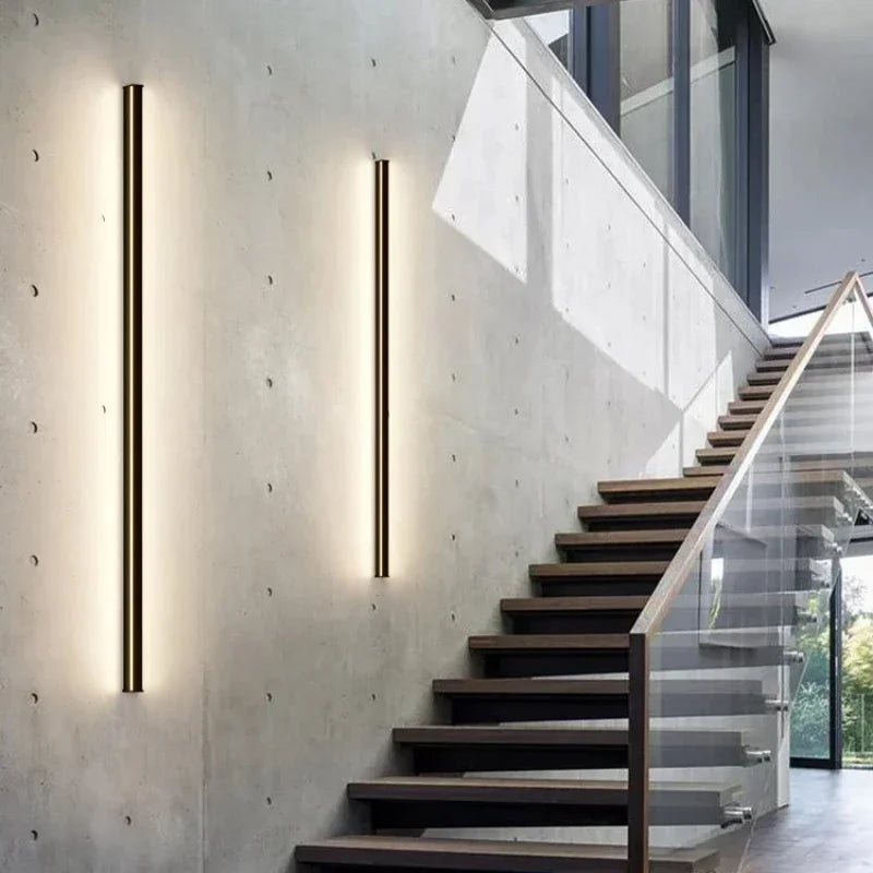 Afralia™ Modern Long Wall Lamp for Living Room Staircase Bedroom Bedside Light