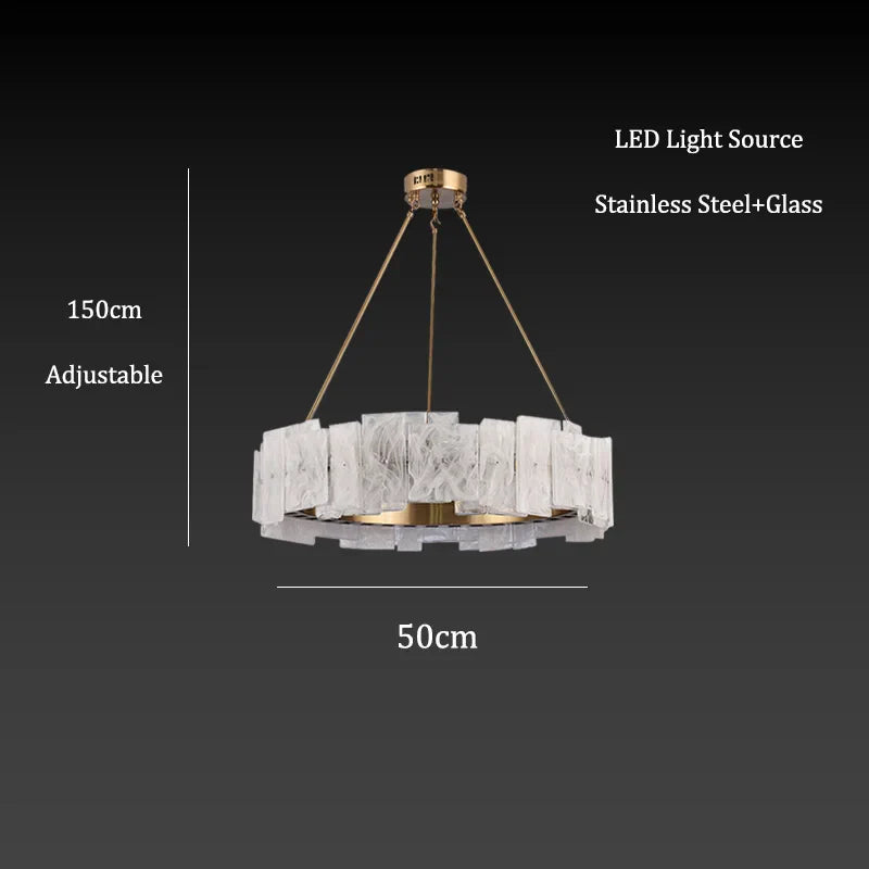 Afralia™ Round Gold Glass Chandelier with White Lampshade for Chic Home Decor