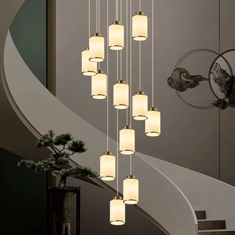 Afralia™ Modern LED Pendant Light Chandeliers for Living Room Staircase Decor