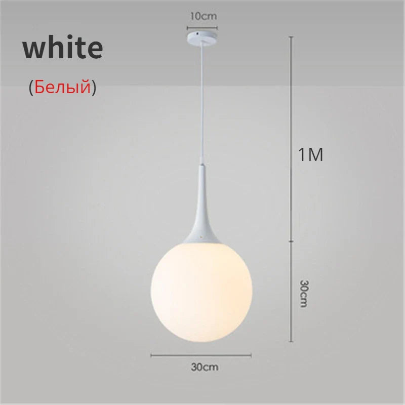 Afralia™ Nordic Glass Ball Pendant Lights LED Chandelier for Living Room & Restaurant