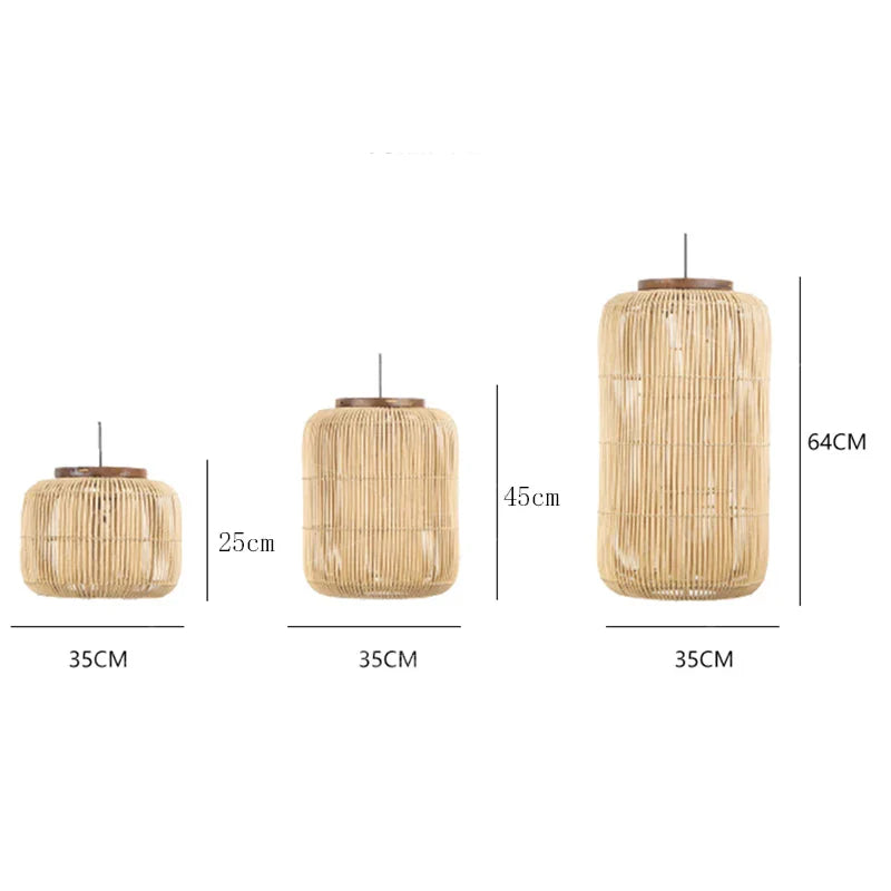 Afralia™ Japanese Rattan Pendant Light: Vintage Wabi-sabi Lighting for Home Living and Dining Room