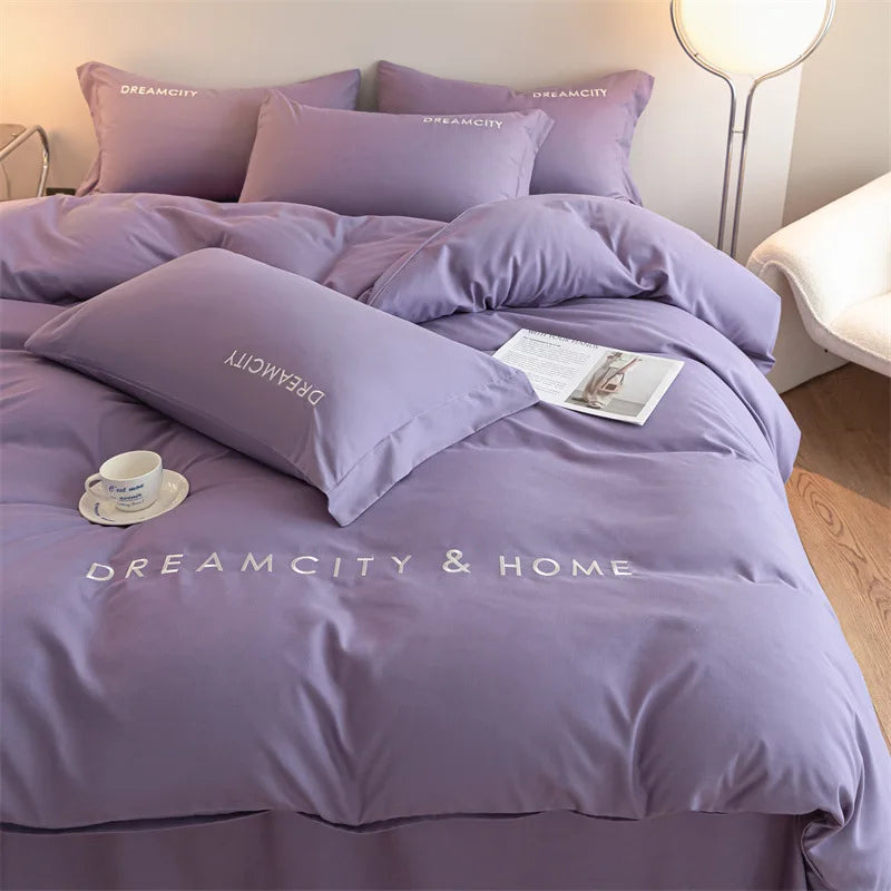 Afralia™ Color Matching Bedding Set: Smooth & Breathable Duvet Cover for All Seasons