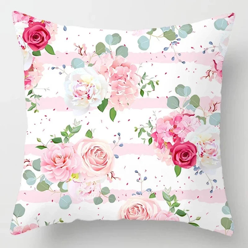 Pink Patterned Afralia™ Decorative Throw Pillow Cover for Car, Chair, Bed & Sofa