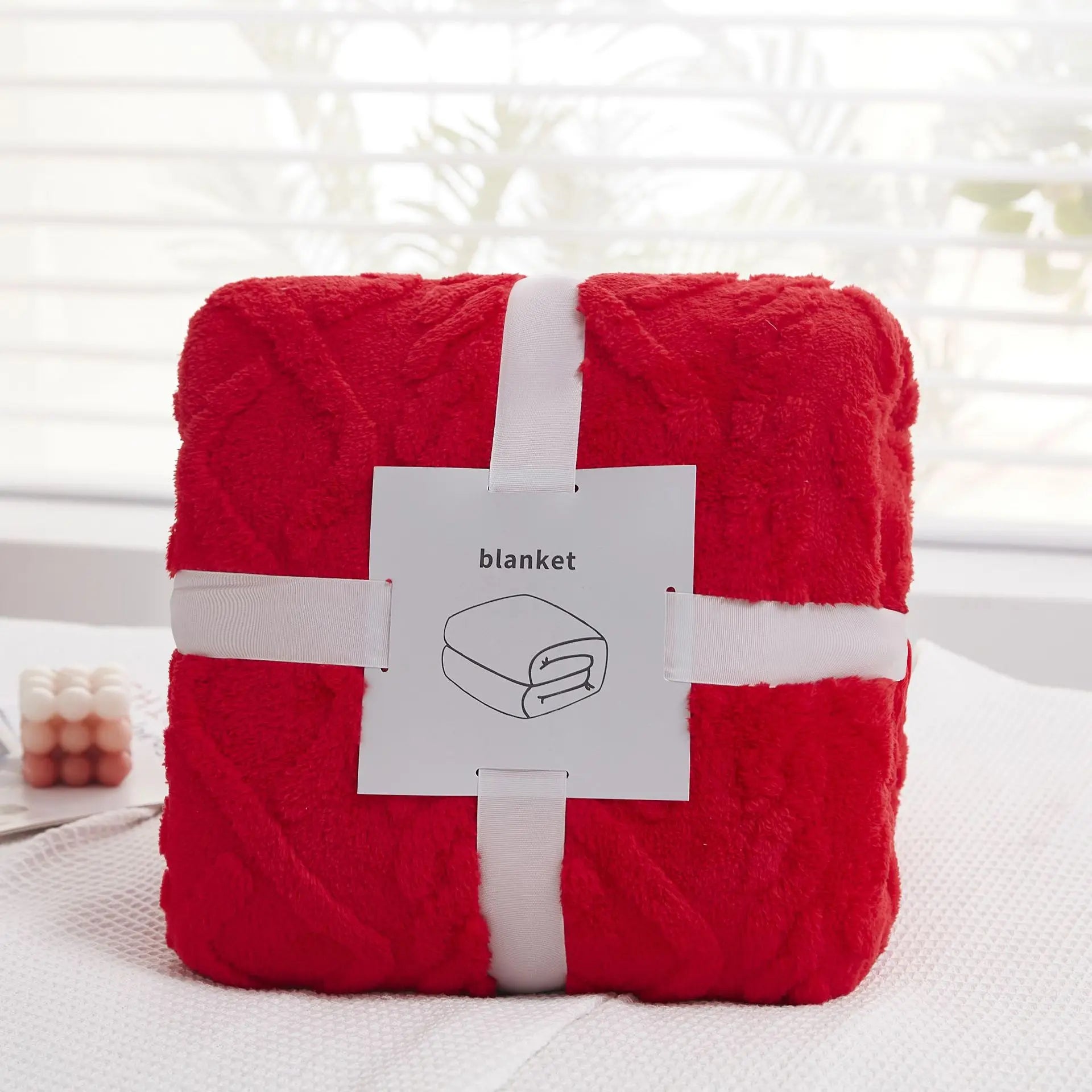 Afralia™ Cozy Jacquard Plush Blanket: Soft Winter Sofa Throw, Office Travel Nap Shawl