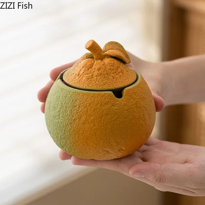 Afralia™ Orange Ashtray Office Desk Decoration Smoking Accessories Weed Gift