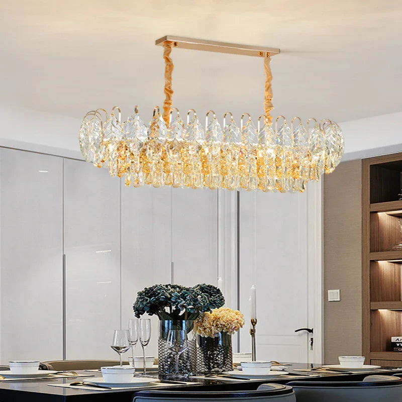 Afralia™ Brilliance Crystal Chandelier for Luxe Living & Dining Rooms.