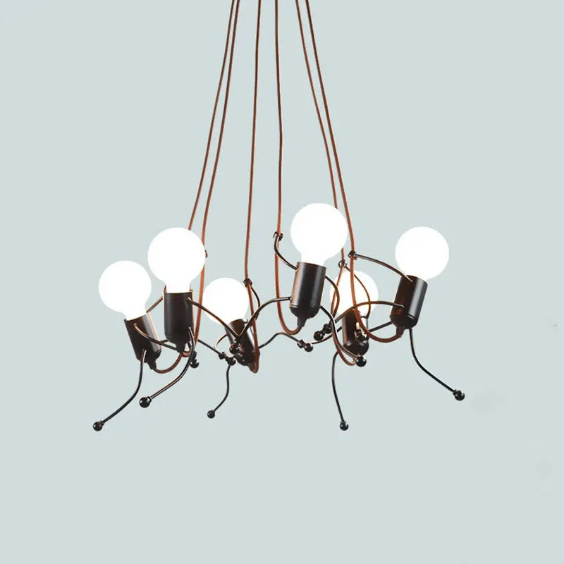 Afralia™ Iron Man Chandelier: Modern Creative Art Climber for Aisle, Corridor, Children's Room, Bedroom