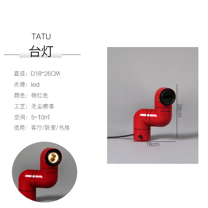 Afralia™ Red/White Tatu Floor Lamp: Modern Space Age Design for Living Room Sofas