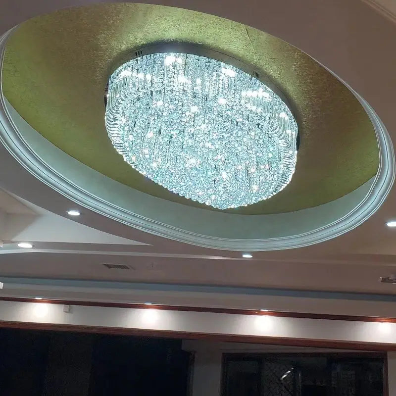 Afralia™ Crystal Dining Room Ceiling Light Modern LED K9 Crystals Gold / Chrome