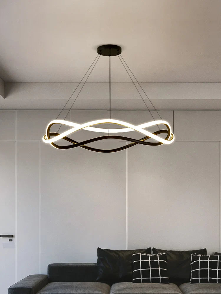 Afralia™ Nordic Circle Chandelier: Modern & Personalized Living Room Lighting