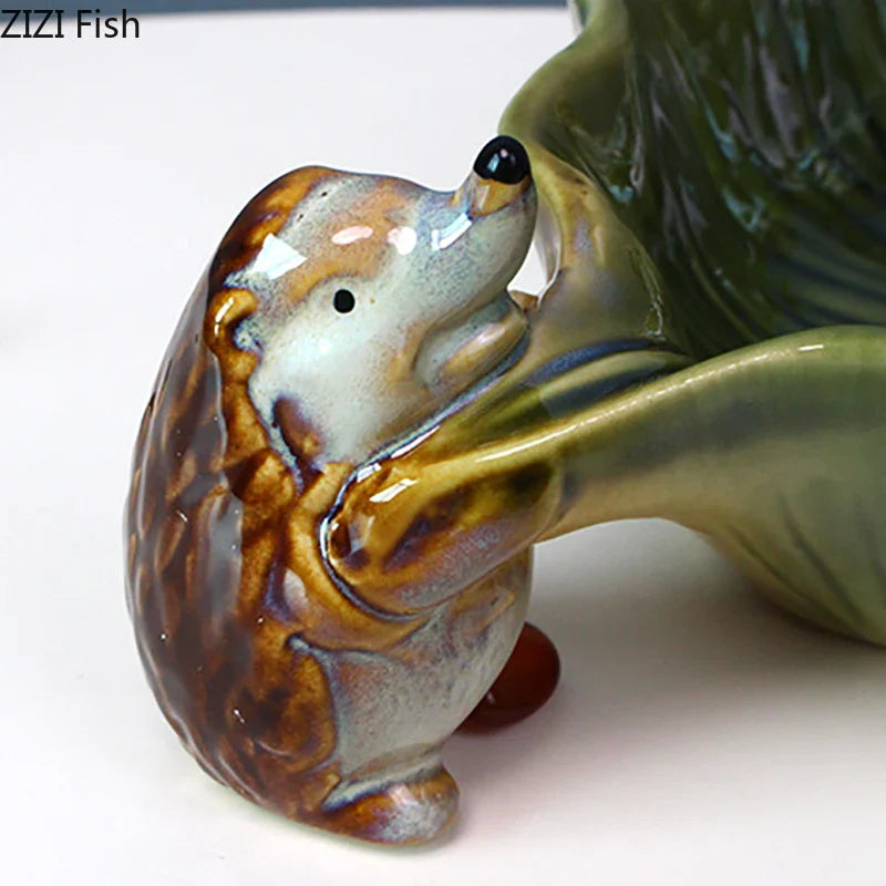 Afralia™ Ceramic Leaf Decor Tray: Elegant Tableware, Fruit Snack Candy Storage Bowl