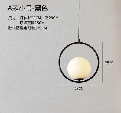 Afralia™ Glass Ball Chandelier Nordic LED Pendant for Restaurant Decor Bedroom Kitchen Dining