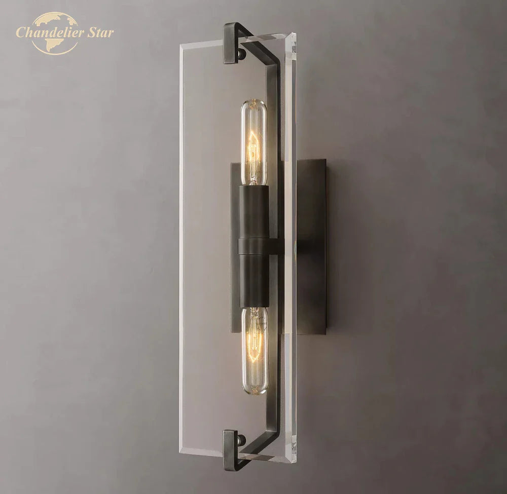 Afralia™ Modern Glass Wall Sconces | Marbuzet Linear Bedroom Living Room Lighting