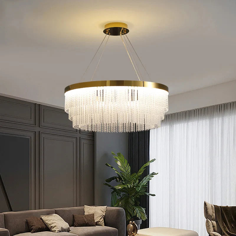 Afralia™ Crystal Modern Ceiling Chandelier Lights for Luxury Home Decorations