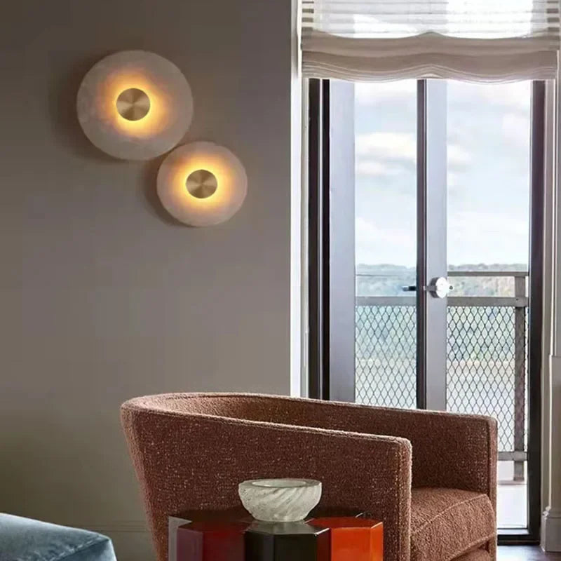 Afralia™ Marble Stone Wall Sconce Light for Bedroom Parlor Aisle Corridor Atmosphere
