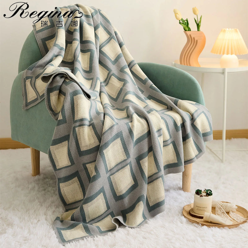 Afralia™ Plaid Blanket - Modern Chic Design for Sofa, Bed, and Car Decor